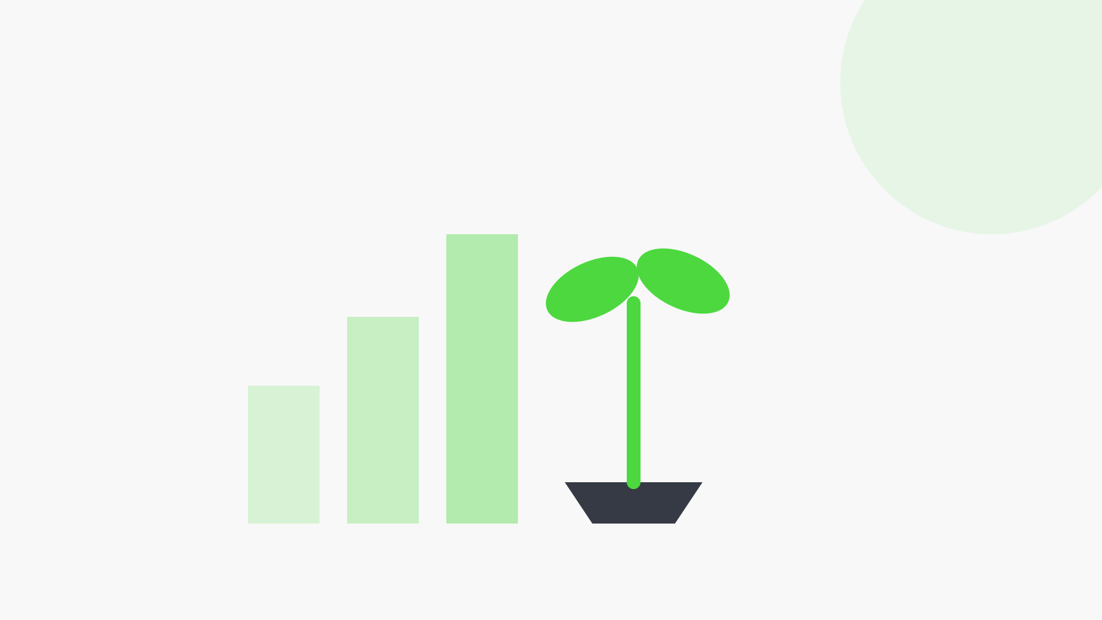 Growth bars beside a young sprout