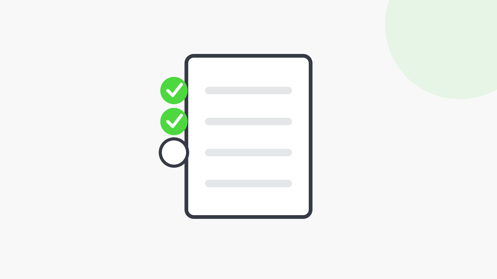 Checklist graphic showing loan document requirements